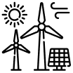 Hybrid wind and solar icon