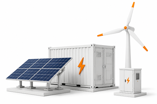 Renewable energy infrastructure illustration
